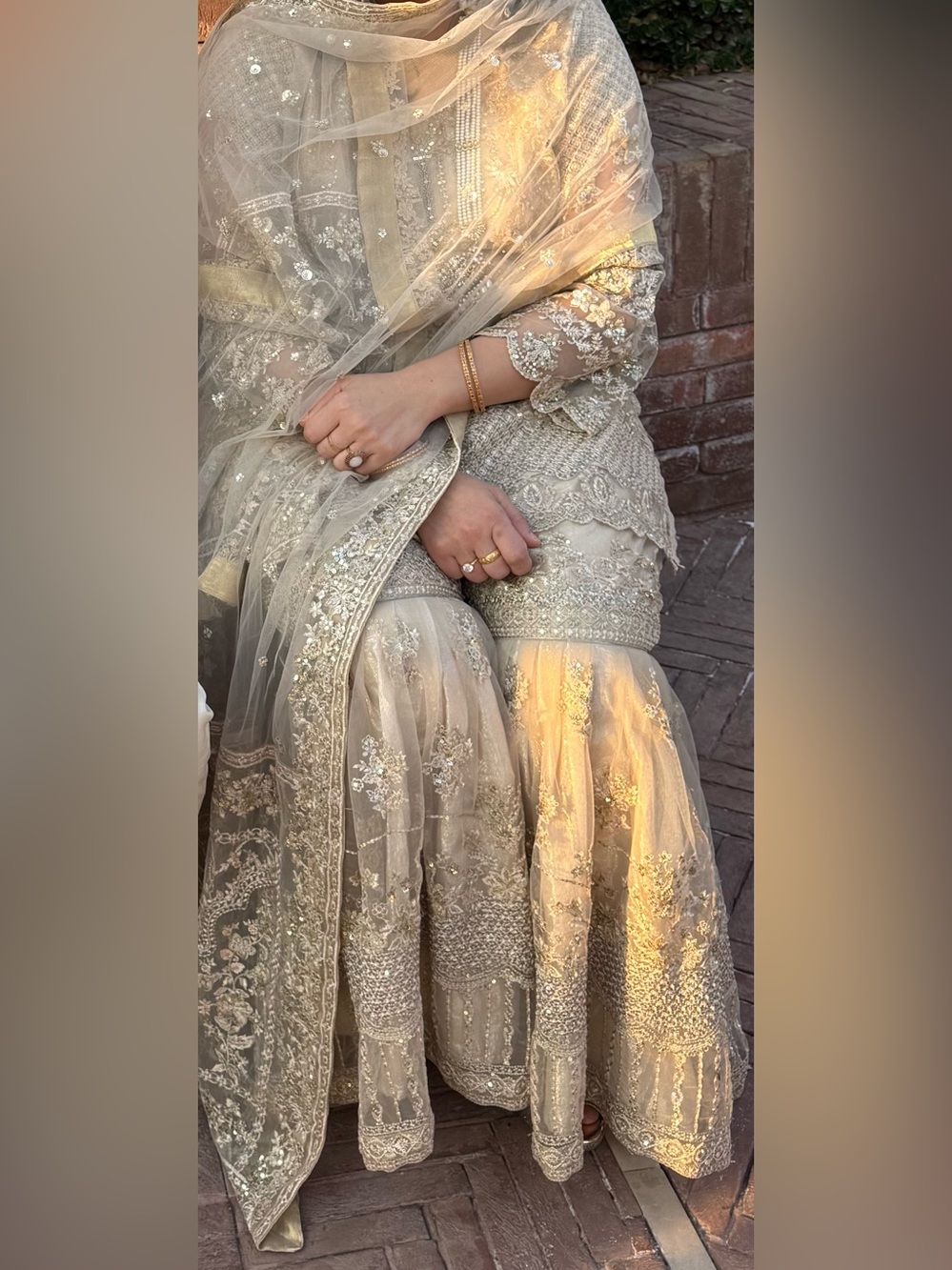 Bridal Cream Embroidered Wedding Dress from Faiza Saqlain unstitched collection - Picture 3 of 7